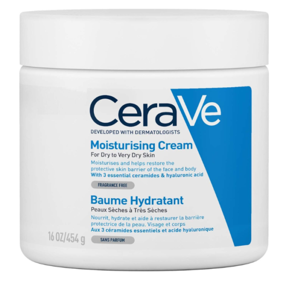 CeraVe Moisturising Cream for Dry to Very Dry Skin 454g with Hyaluronic Acid & 3 Essential Ceramides