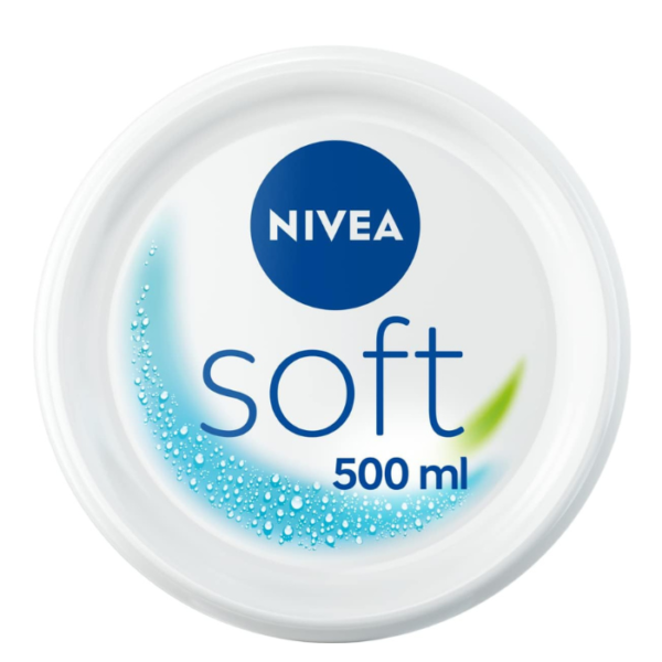 NIVEA Soft Moisturising Cream (500ml), A Moisturising Cream Face, Body And Hands With Vitamin E And Jojoba Oil, Hand Cream Moisturises Deeply, All-Purpose Day Cream