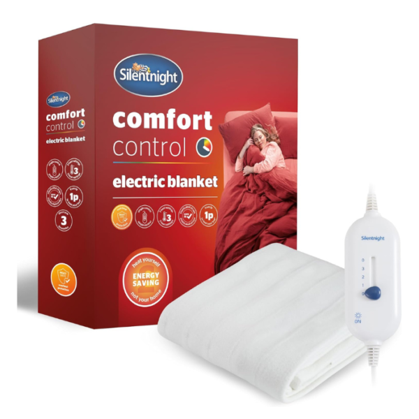 Silentnight Comfort Control Washable Electric Blanket - 3 Heat Settings - Double