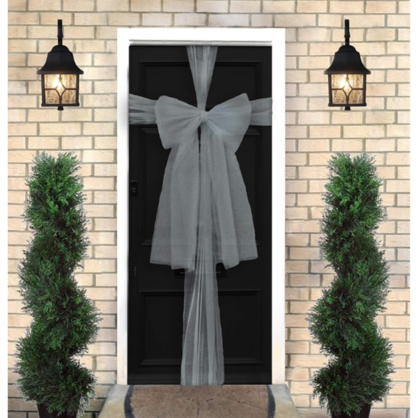 Davies Products Ltd Silver Organza Christmas Front Door Bow Kit - 9M
