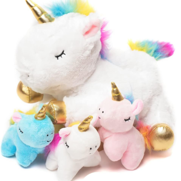 Mumfactory® Unicorn Gifts For Girls - Girls Toys - Stuffed Unicorn Doll with 3 Baby Unicorns in Her Tummy