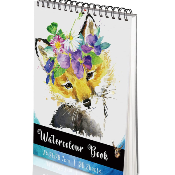 Yordawn Watercolour Paper A4 Watercolour Sketchbook with 30 Sheets Art Supplies for Artists Adults Teens Kids Textured Paper Drawing Pad