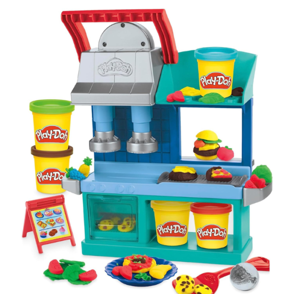 Play-Doh Kitchen Creations Busy Chef's Restaurant Playset, 2-Sided Kitchen Playset, Sets for Girls and Boys