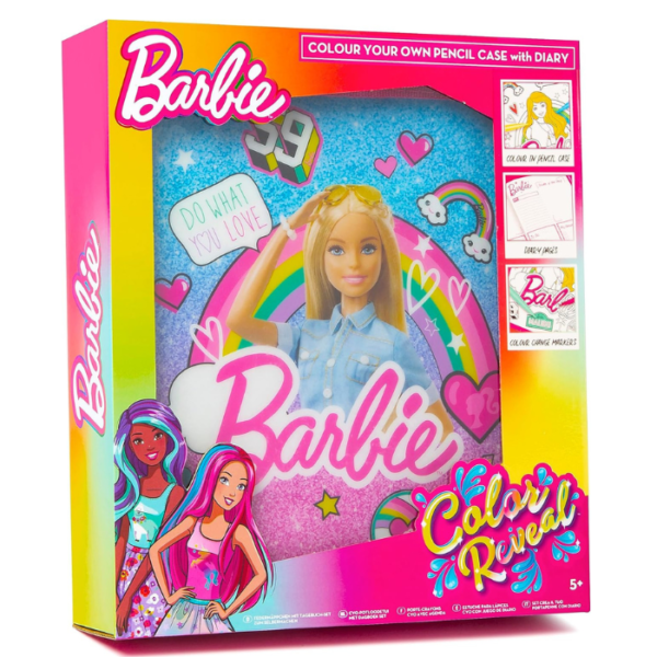 Barbie Filled Pencil Case for Girls - School Supplies - Stationery Set With Colour Your Own Girls Pencil Case Diary Accessories