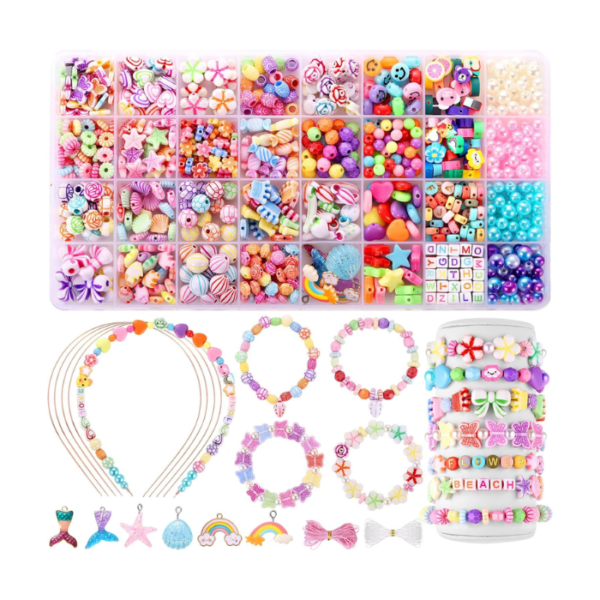 Funtopia Bracelet Jewellery Making Kits for Girls, 32 Types Beads DIY Arts and Crafts for Kids, Friendship Bracelets Necklace Headband Making Kit Birthday Gifts for Child Teenagers 5-14 Years Old
